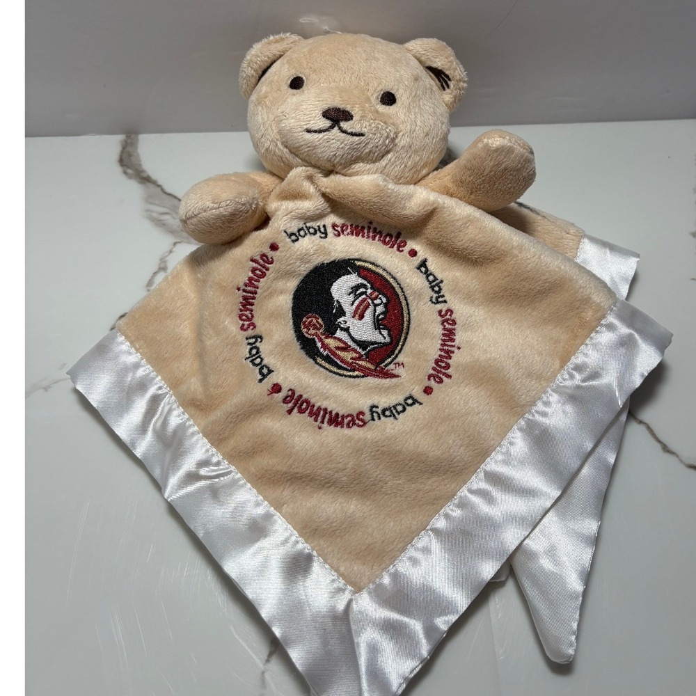 Baby Fanatic‎ Florida State Seminoles FSU Plush Bear Security Blanket Lovey Tan